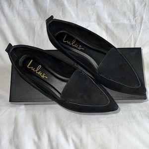 Black Suede Pointed Flats